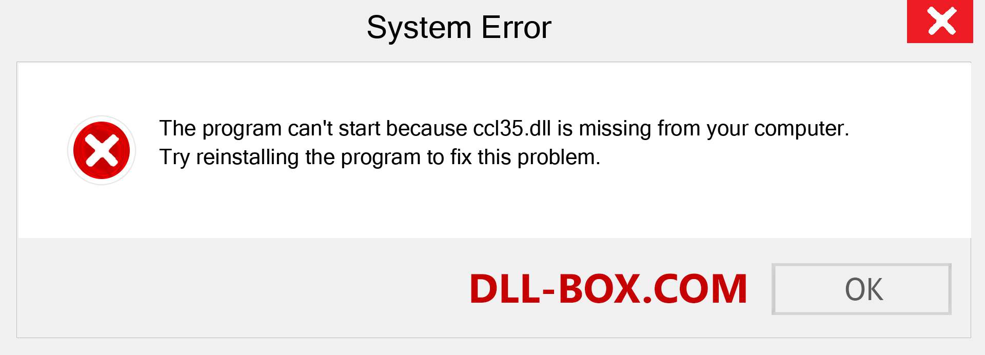  ccl35.dll file is missing?. Download for Windows 7, 8, 10 - Fix  ccl35 dll Missing Error on Windows, photos, images
